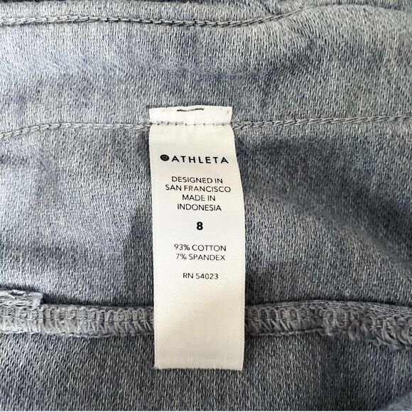 Athleta Blue Farallon Heathered Wide Crop Pants Drawstring Waist - Women's 8 - Picture 8 of 9